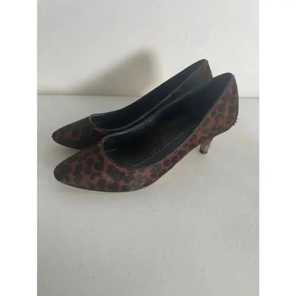 Women's DV Dolce Vita Brown Leopard Print Heels Size Calf Fur 8.5‎ M GUC! - Picture 8 of 12